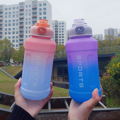 Frosted Gradient Sports Plastic Water Bottle