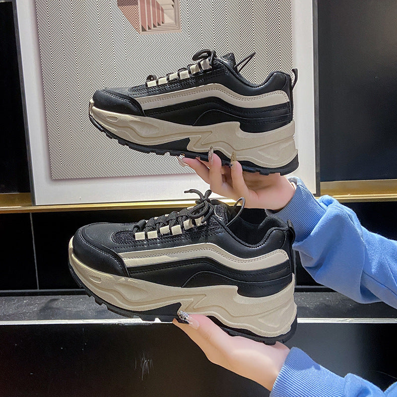 Thick-soled heightening sports and leisure shoes
