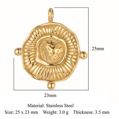 Colgante de acero de titanio con forma de tótem facial, accesorios de acero inoxidable con doble orificio 