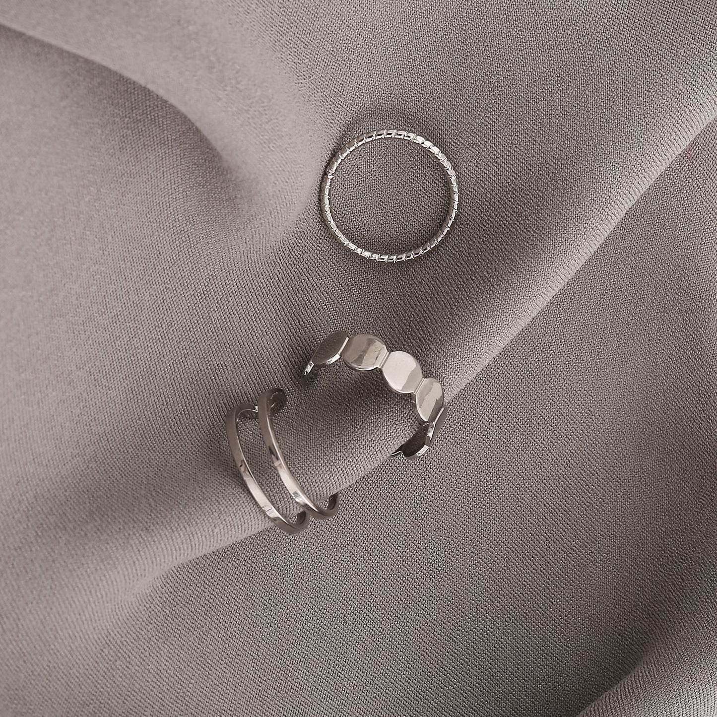 Hip-Hop Open Chain Link Ring Set