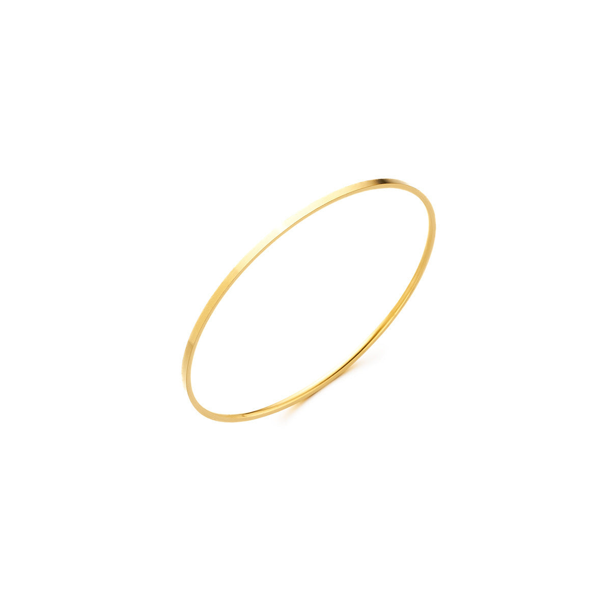 Sansheng III 2mm Titanium Steel Bracelet — 18K Gold-Plated, Thick & Non-Fading (Wholesale)