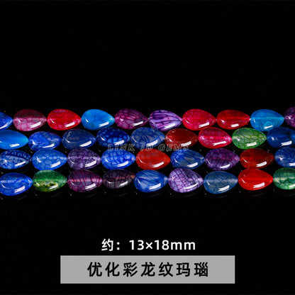 Color dragon agate water drop loose beads