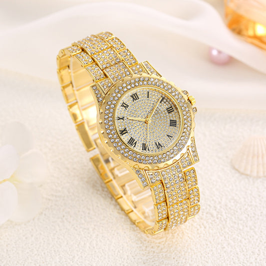Reloj de mujer estilo coreano con diamantes de imitación 