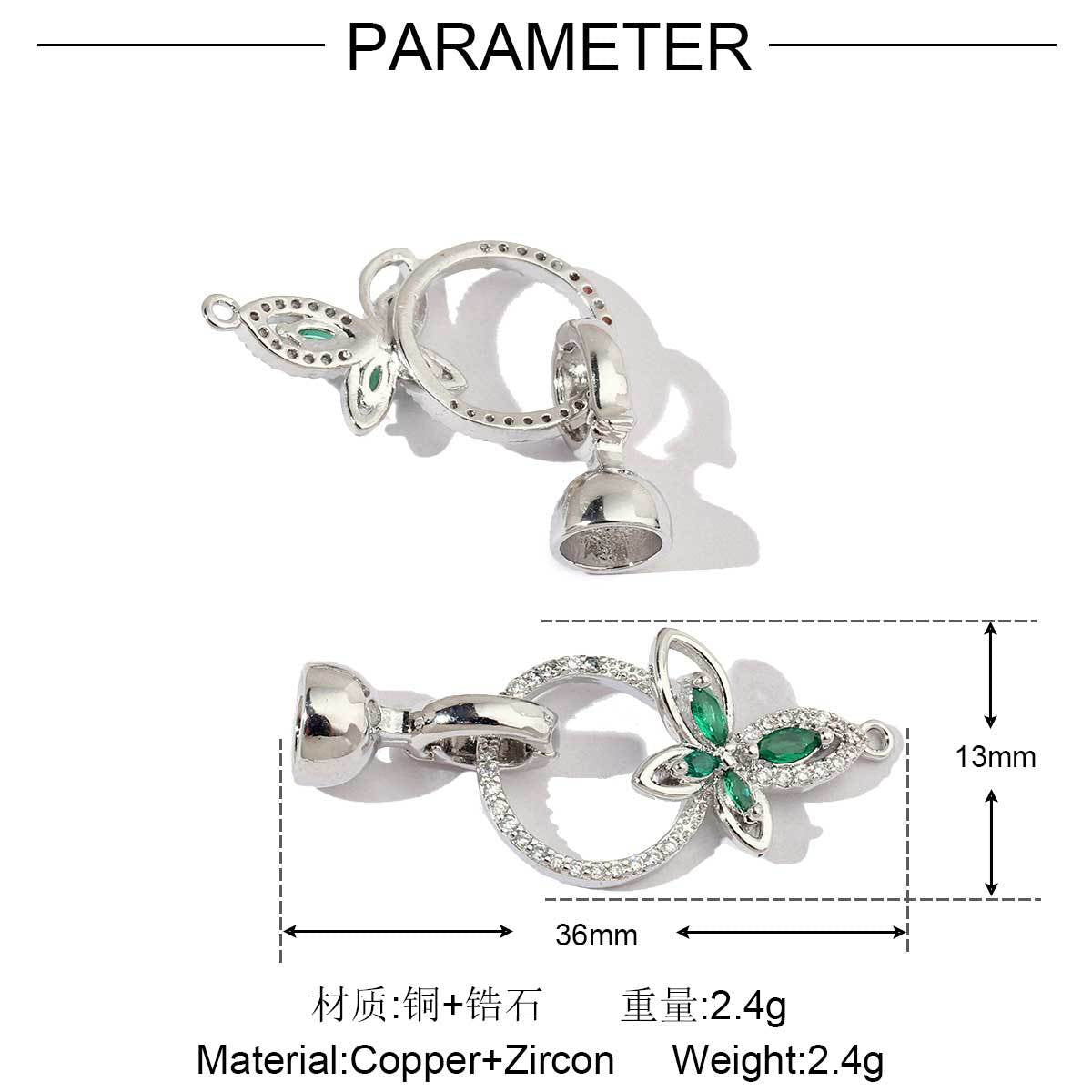 Tulip copper zircon detachable universal buckle connection buckle