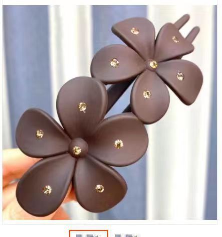 Frosted Rhinestone Flower Hairpin Female