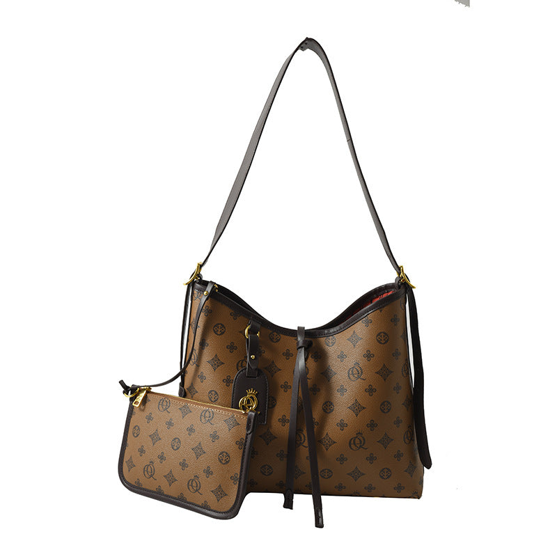 Versatile retro printed tote women's bag