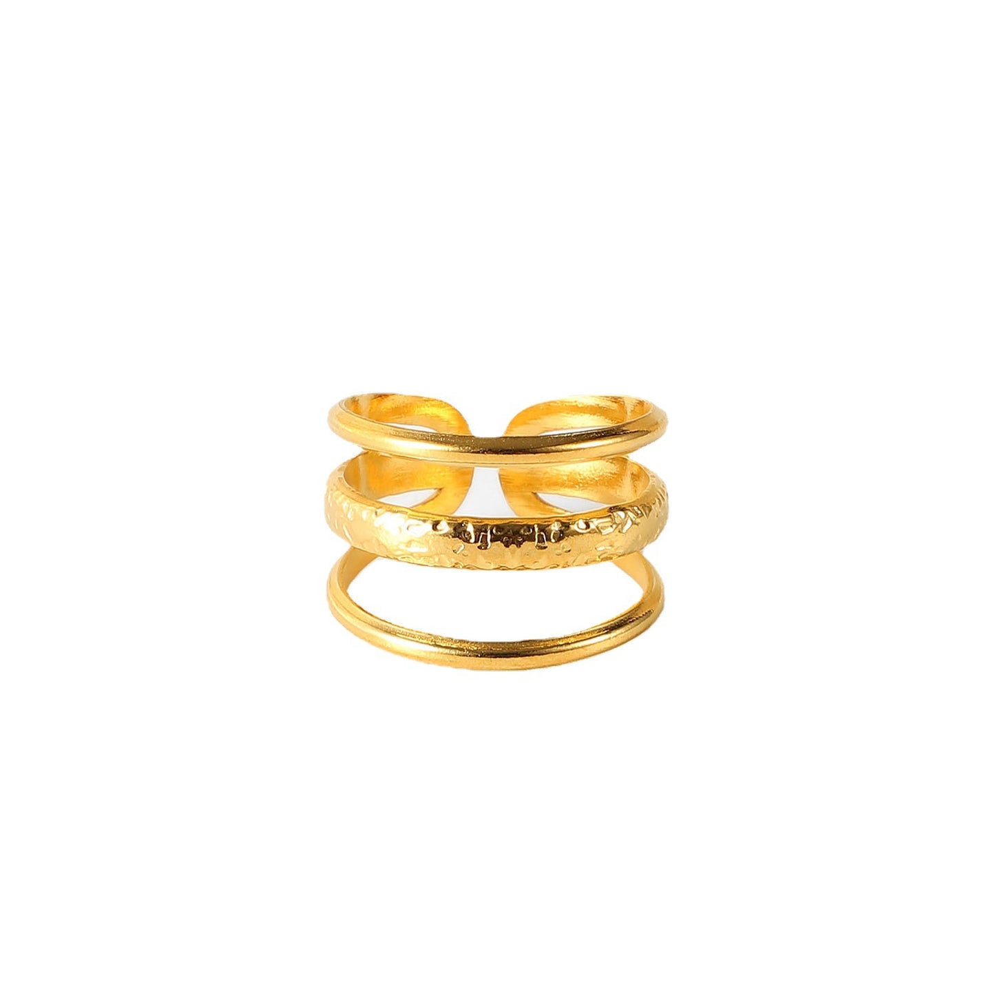 Three-layer open ring