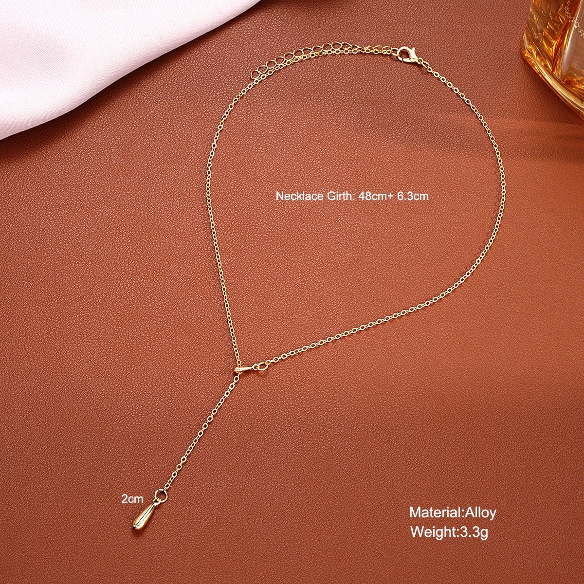 Gold Waterdrop Fringe Necklace