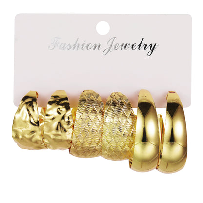 Vintage C-shaped earring set 3 pieces