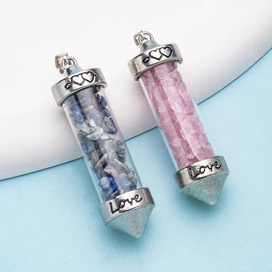 Crystal gravel wishing bottle colorful crystal pendant