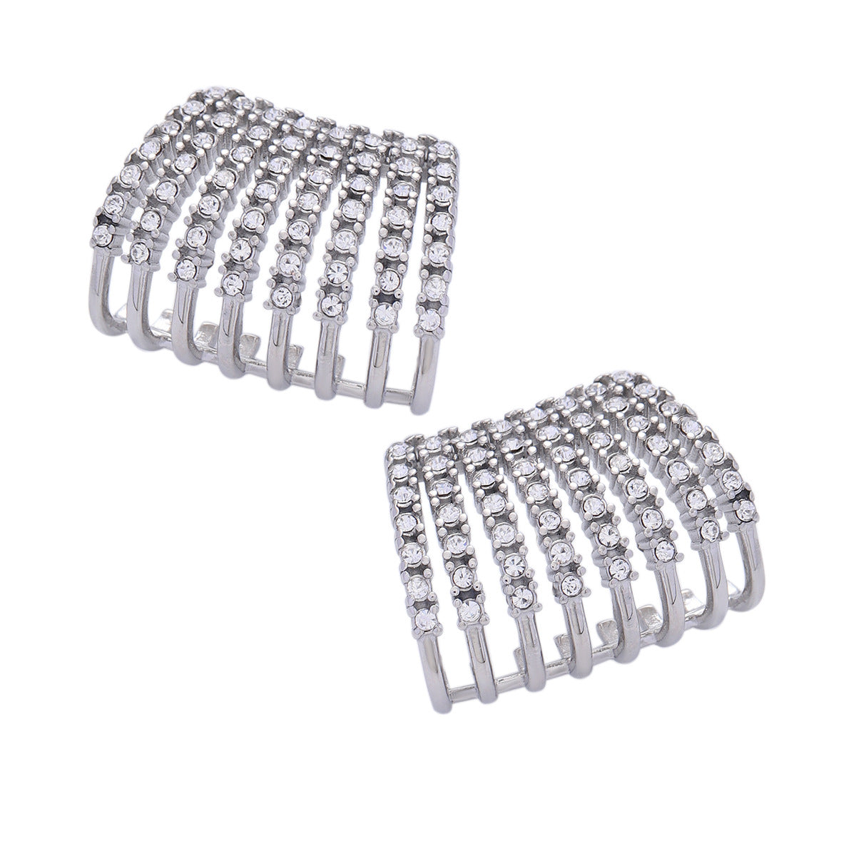 Diamond titanium steel earrings