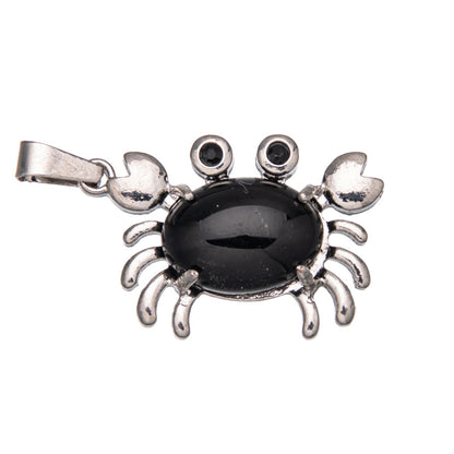 Colgante de cristal ovalado de ágata de cangrejo 