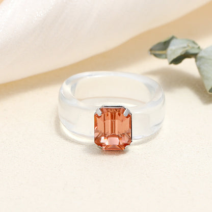 Colored diamond acrylic resin ring