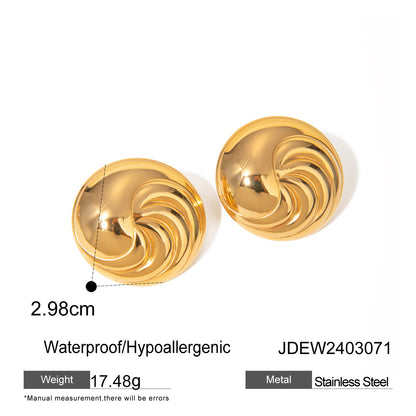 Round Convex Thread Earrings