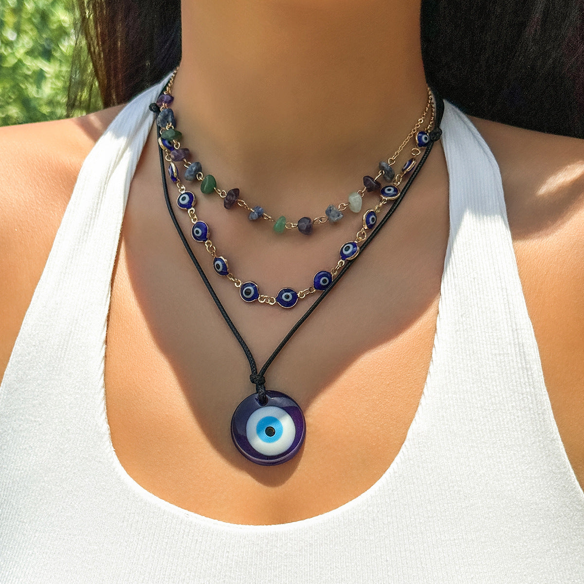 Blue devil eye necklace