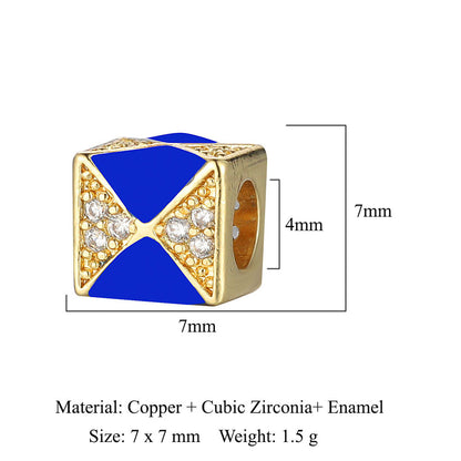 Devil's Eye Copper Zircon Jewelry Beads