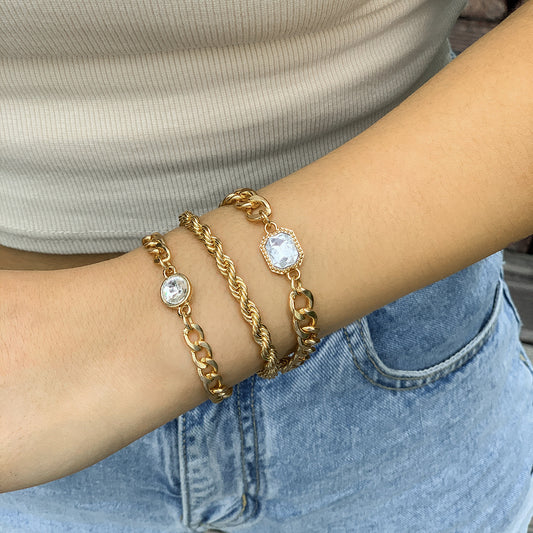 Simple rhinestone bracelet for women