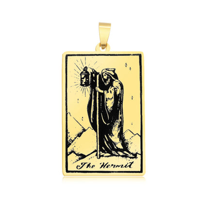 5 pcs/pack, gold tarot titanium steel pendant.