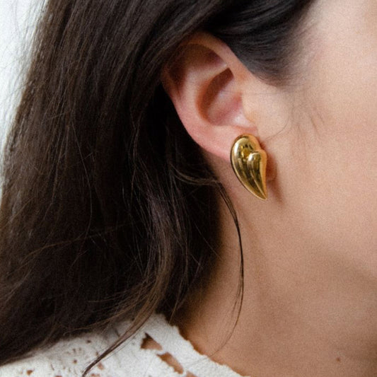Stitched Heart Drop Earrings