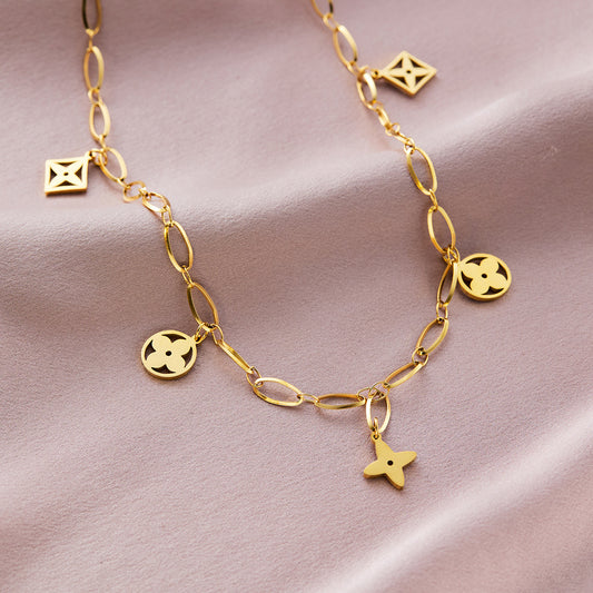 Women's Non-Fading Titanium Steel Square Necklace