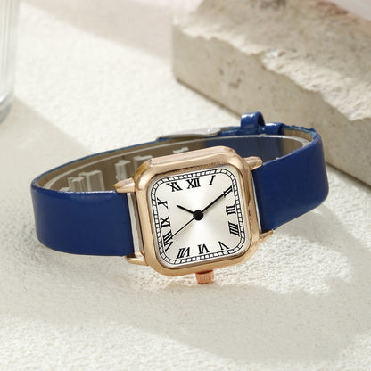 Square Watch Dial Belt Women's Jewelry Set