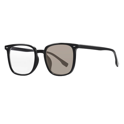 Gafas fotocromáticas inteligentes con marco negro que bloquean la luz azul