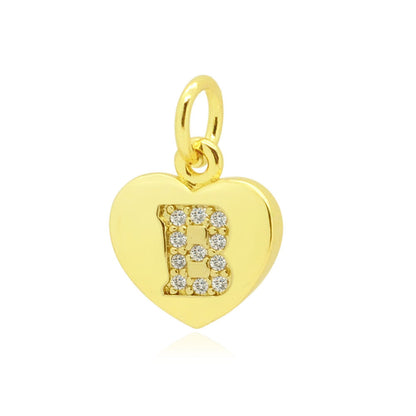 5 pcs/pack of 26 English letter copper micro-inlaid pendants