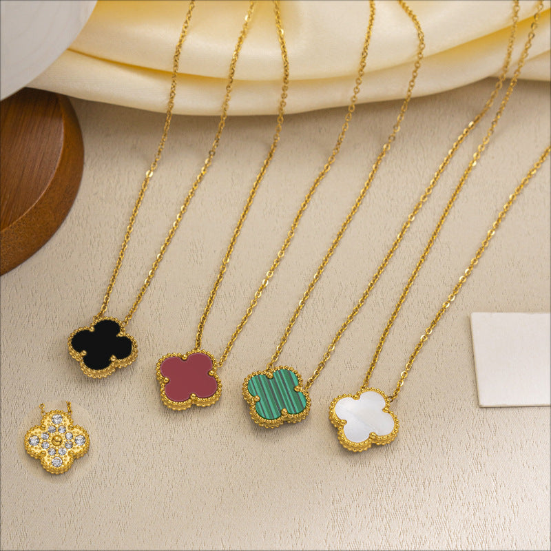 Elegante pulsera de trébol de cuatro hojas, diamantes de imitación, dos estilos 