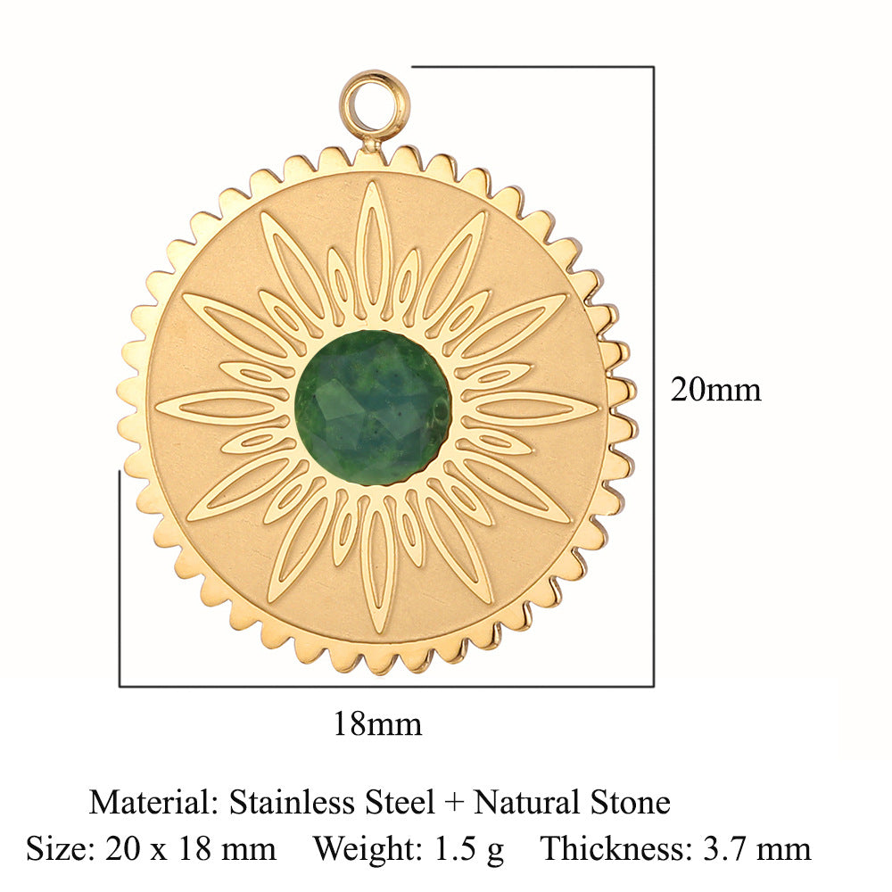 Accessories African jade stainless steel pendant