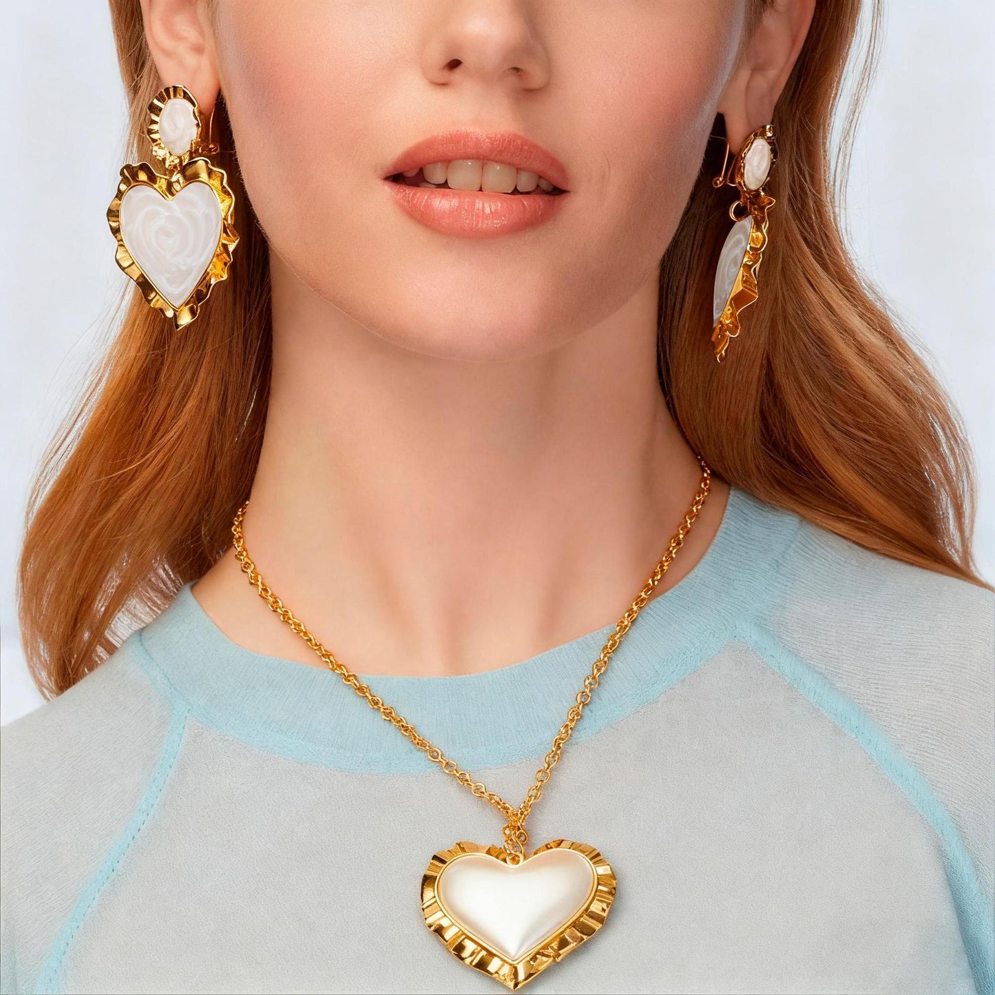 Pearl Shell Pleated Flower Earrings