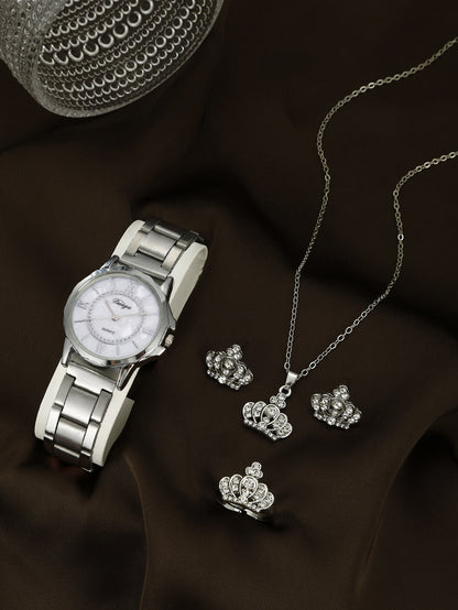 Quartz Watch Rhinestone Alloy Peacock Jewelry Set