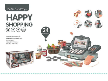 Caja registradora de supermercado para niños, juguete con simulación de pago por teléfono móvil, mostrador de cajero multifuncional, juego de simulación para niñas 