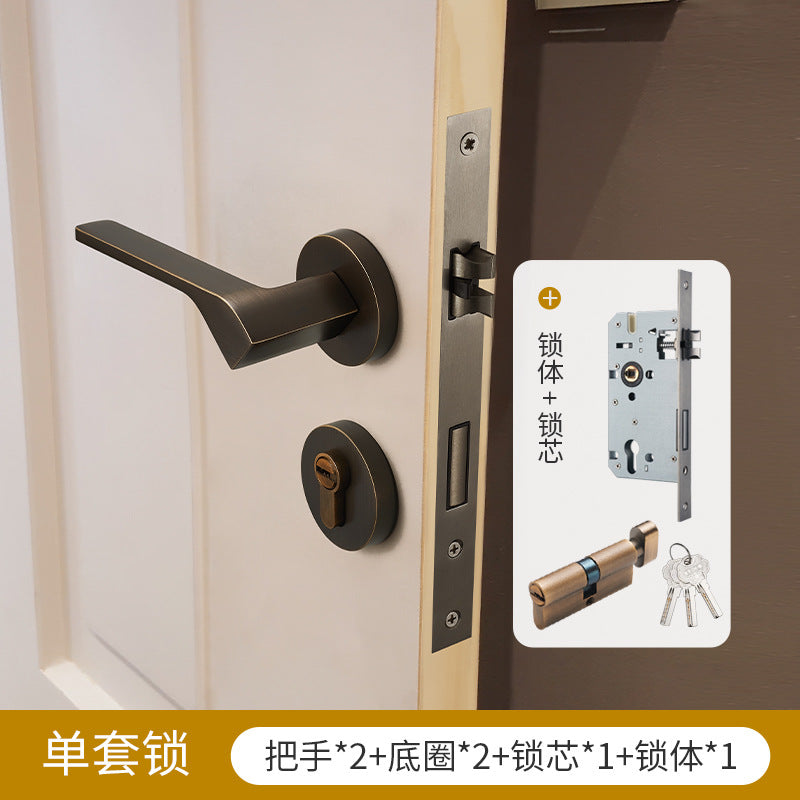 Brass gold interior door lock handle