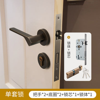 Brass gold interior door lock handle