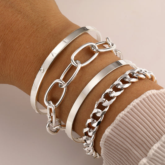 Bohemian Geometric Love Chain Bracelets (4-Piece Set)