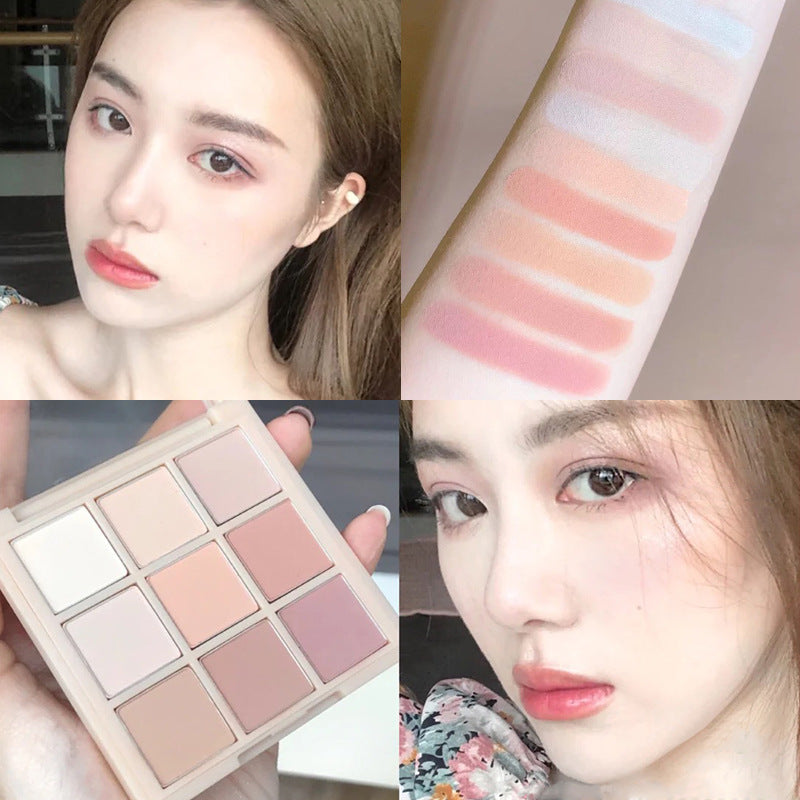 9-Color Matte Eyeshadow, Waterproof