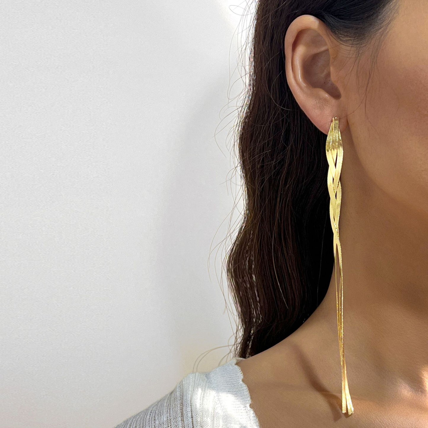 Geometric Fringe Chain Earrings