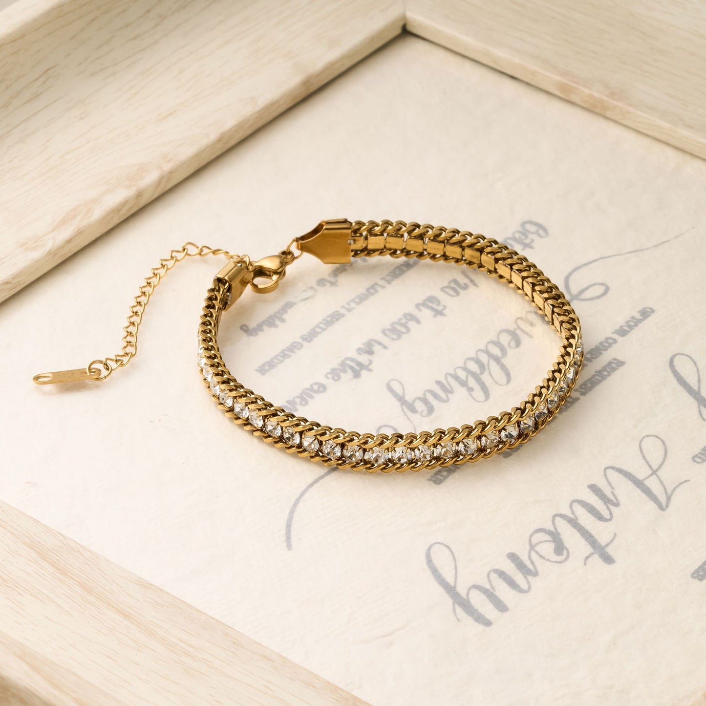 NEW Stainless Steel Diamond Bracelet