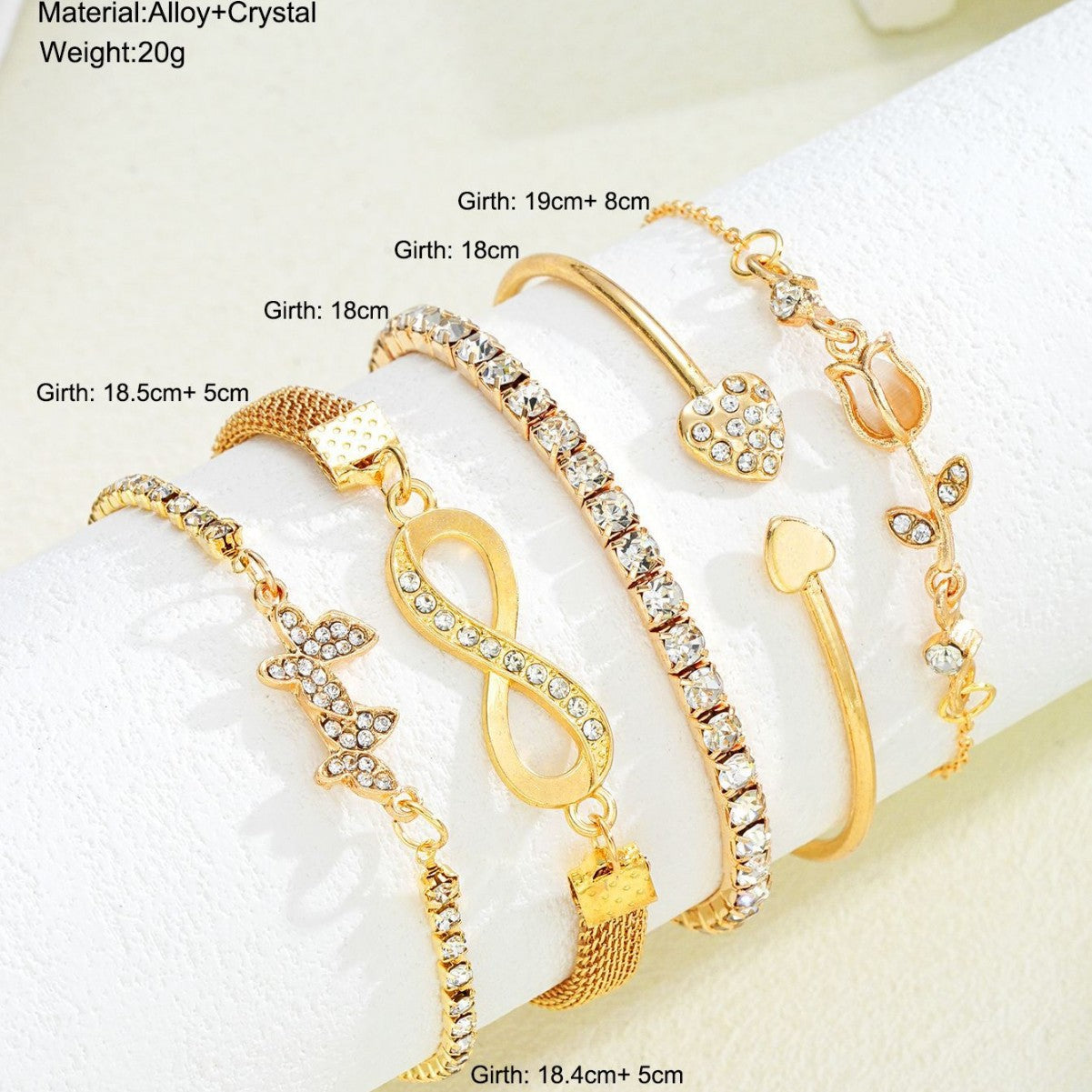 Infinity Butterfly Bracelet Set (5-Piece)