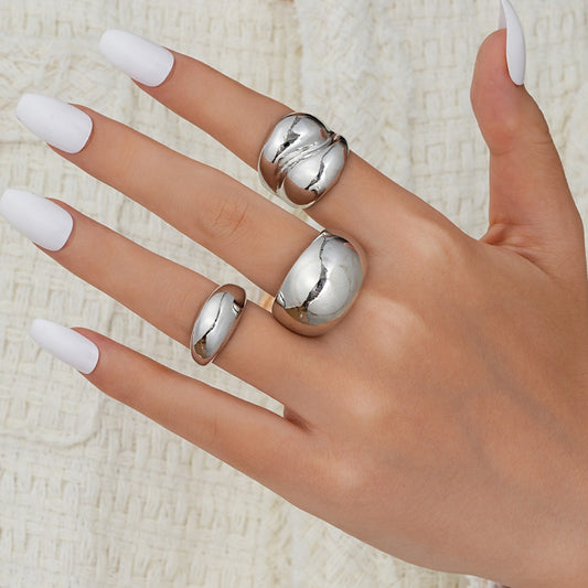 Juego de anillos abiertos con bola lisa 