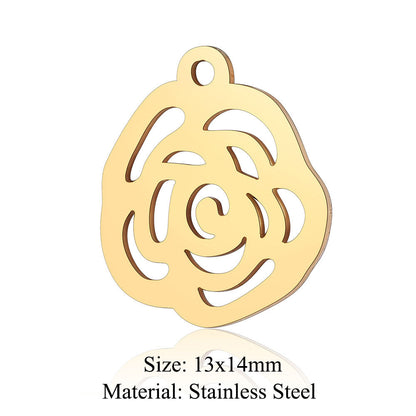 5 pcs/bag leaf flower titanium steel pendant four-leaf clover