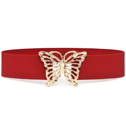 Butterfly Buckle Rhinestone Inlaid Belt