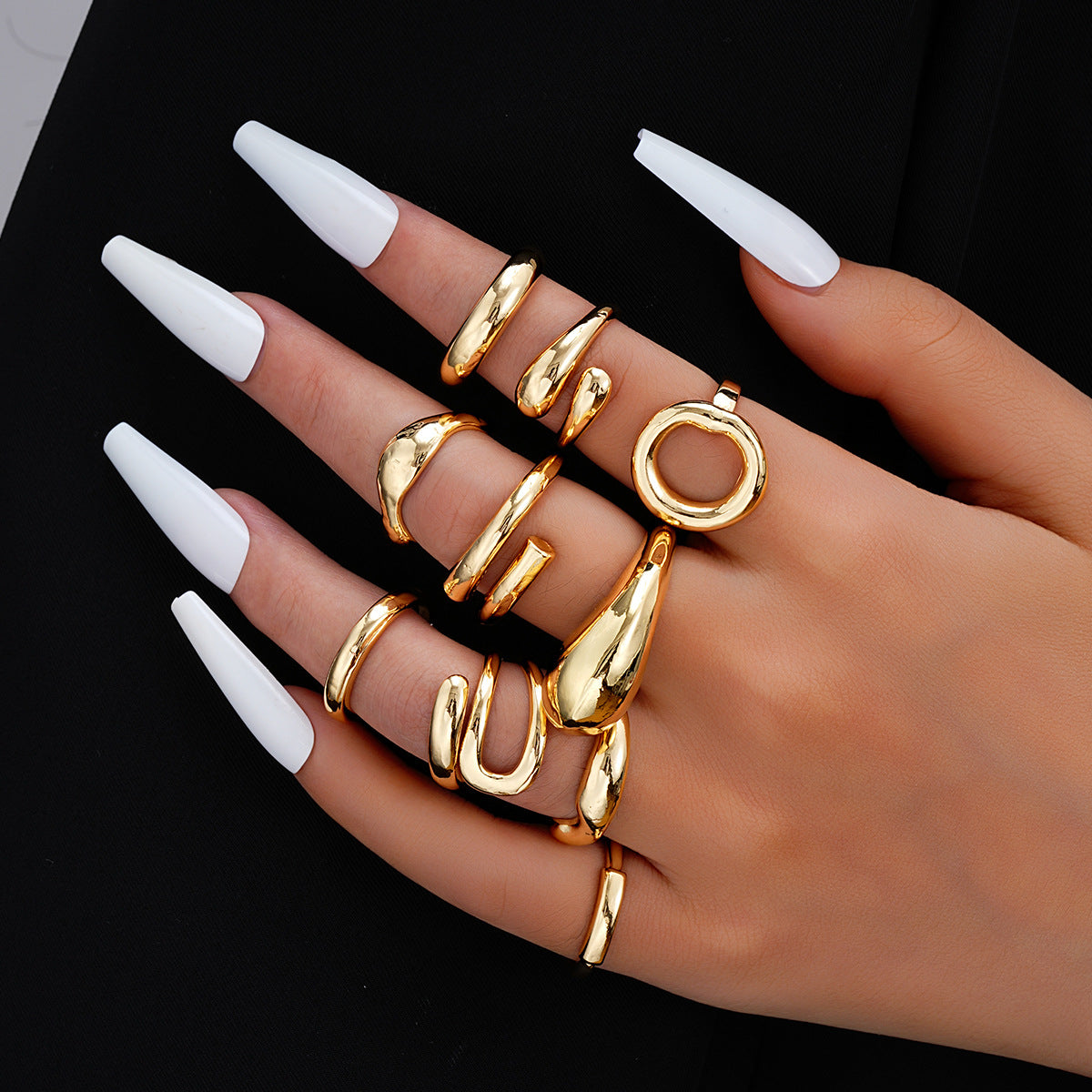 Geometric Ball Open Ring Set