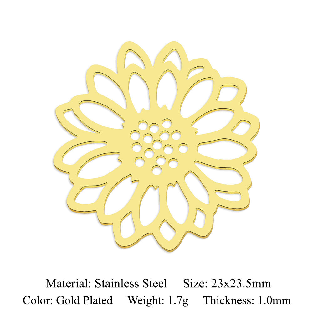 5 pcs/pack, mushroom flower titanium steel pendant.