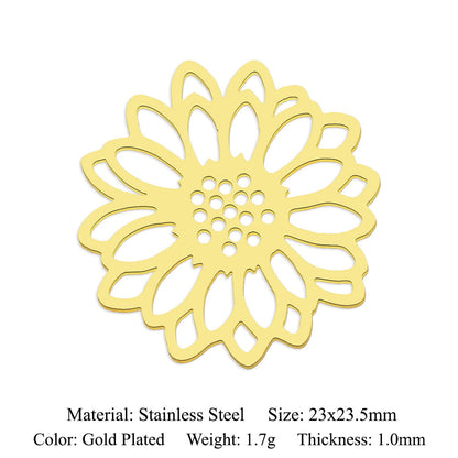 5 pcs/pack, mushroom flower titanium steel pendant.