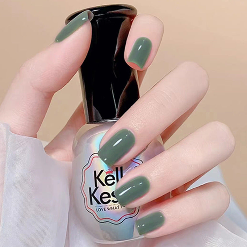 Forest Green Square Nails