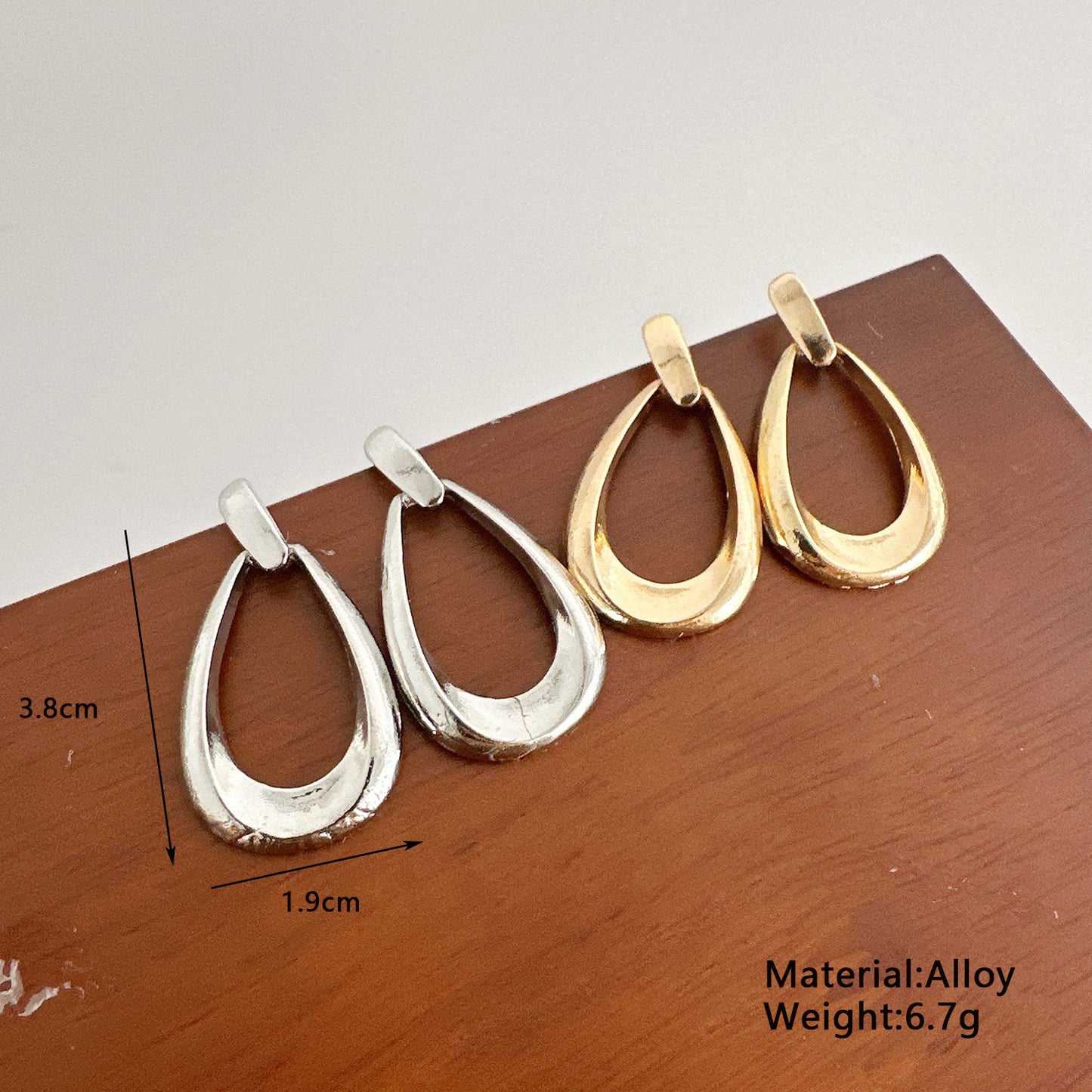 Hollow Water Drop Geometric Earrings