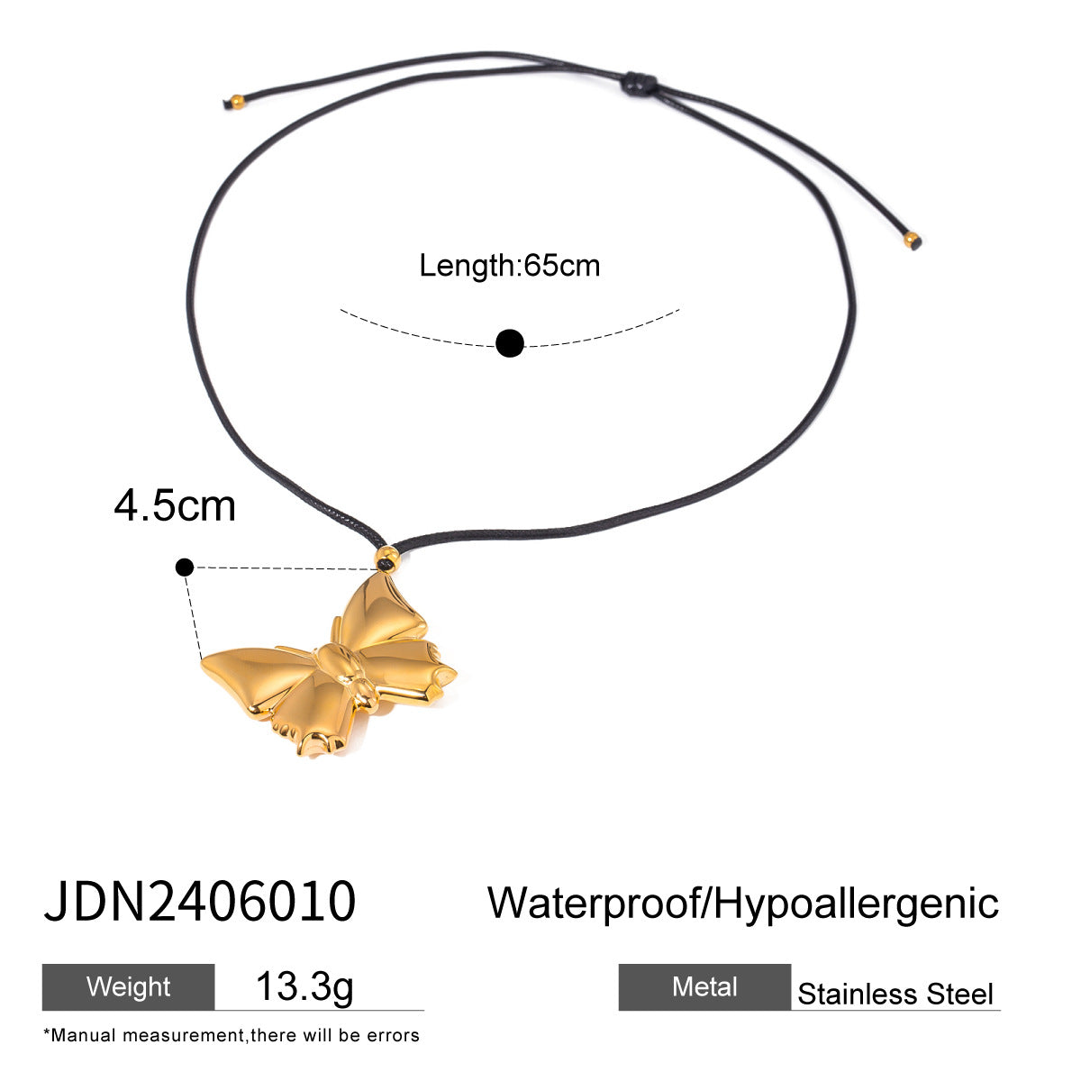 Bow Starfish Cross Titanium Steel Necklace