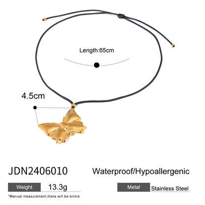 Bow Starfish Cross Titanium Steel Necklace