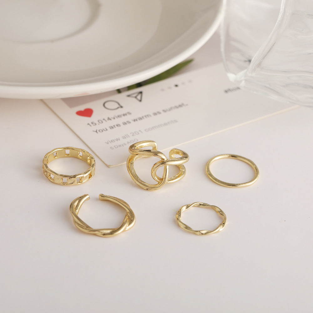 Twist Metal Open Ring Set